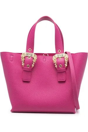 VERSACE Logo-buckle faux-leather tote bag