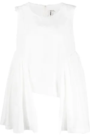 Comme des Garçons Drape-detail frayed tank top