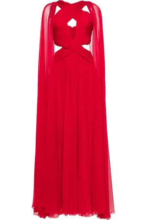 Zuhair Murad Silk-chiffon cape gown