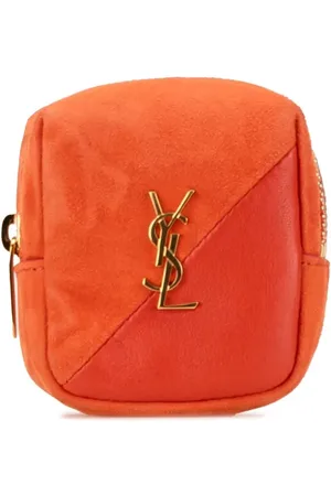 Saint Laurent 2021 Suede and Calfskin Jamie Cube Charm coin pouch