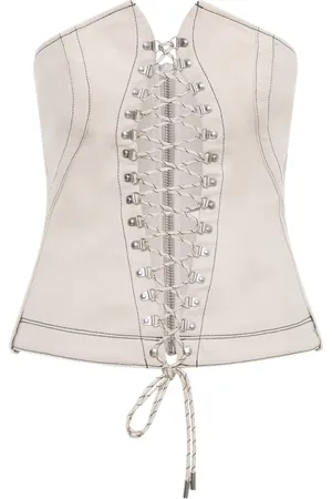 DION LEE Hiking lace-up corset top