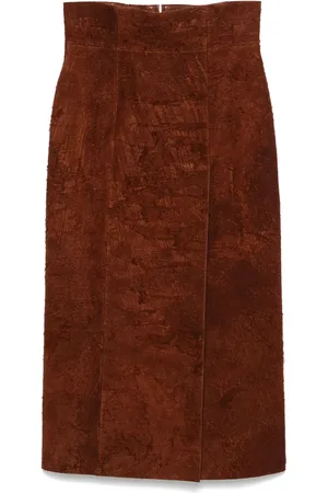 Alexander McQueen Suede midi skirt
