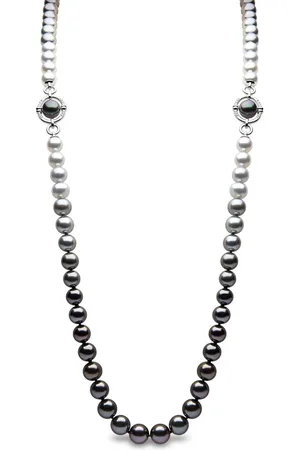 Yoko London 18kt white gold Classic Lu pearl and diamond necklace