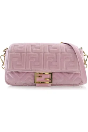 Fendi 2010-2024 Zucca Embossed Velvet Baguette satchel