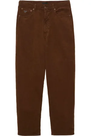 Prada Triangle-logo corduroy trousers