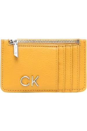 Calvin Klein Leather logo-lettering cardholder