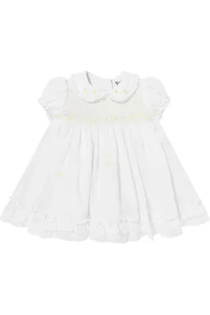 Sarah Louise Ruffle-detail smocked dress