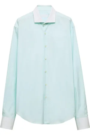 Prada Contrasting-collar cotton shirt