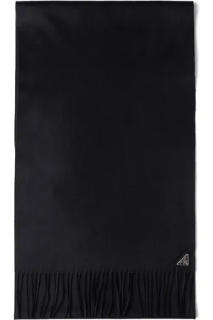 Prada Logo-plaque silk-cashmere scarf