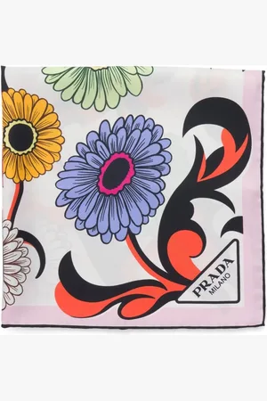 Prada Floral-print twill scarf