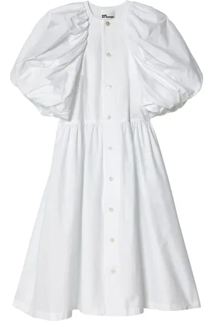 NOIR KEI NINOMIYA Pleated puff-sleeve cotton dress