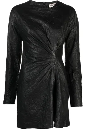 Zadig & Voltaire Rixina gathered leather minidress
