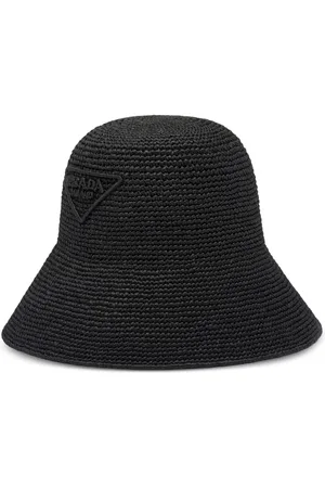 Prada Triangle-logo raffia hat