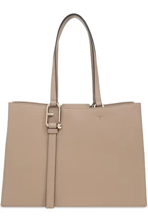 Furla Logo-plaque leather tote bag