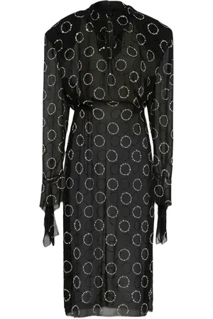 Prada Crystal-embellished georgette midi dress