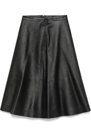 Balenciaga Leather midi skirt