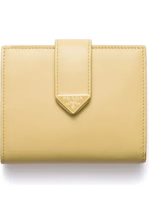 Prada Small logo-plaque leather wallet