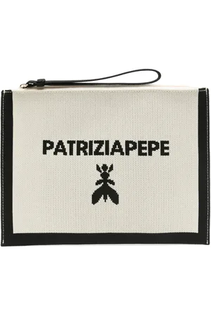 Patrizia Pepe Medium logo-jacquard clutch bag