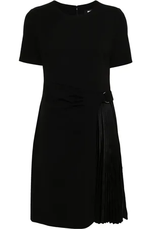 DKNY Short-sleeve pleat-detail minidress