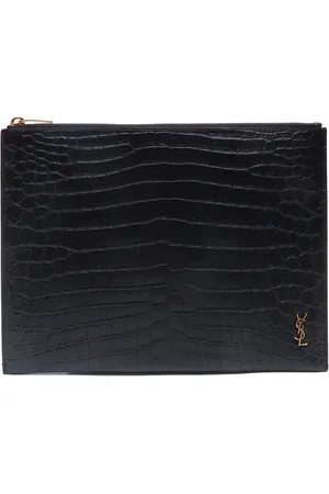 Saint Laurent 2010-2020s embossed leather clutch bag