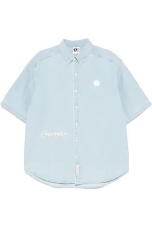 A Bathing Ape Logo-patch denim shirt