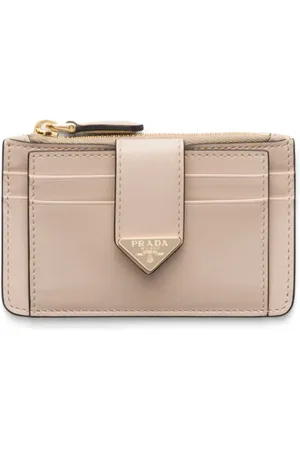 Prada Triangle-logo leather cardholder