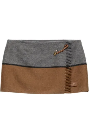 Prada Two-tone cashmere mini skirt
