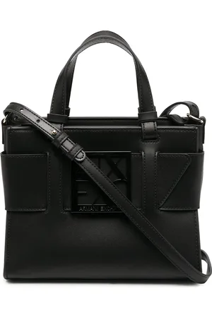 Armani Exchange Logo plaque tote bag