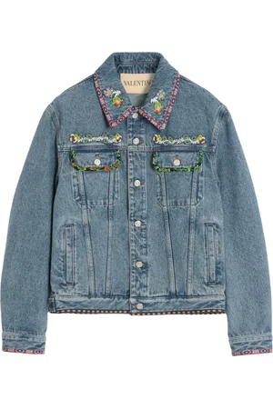 VALENTINO GARAVANI Printed-trim denim jacket