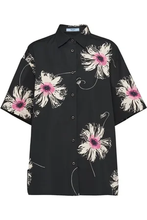 Prada Short-sleeved printed poplin shirt