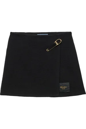 Prada Logo-patch twill mini skirt