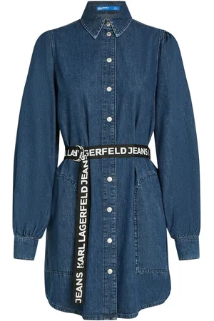 Karl Lagerfeld Puff-sleeves denim dress