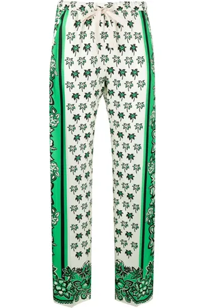 VALENTINO GARAVANI Floral-print silk trousers