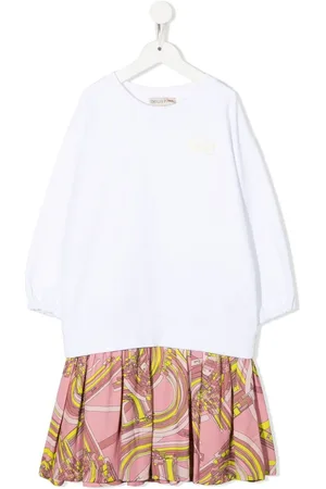 PUCCI Junior Logo-patch layered dress