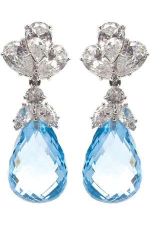FANTASIA BY DESERIO Aqua Briolette drop earrings