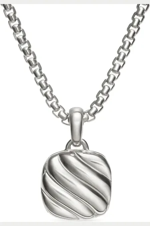 David Yurman Sterling Sculpted Cable Square locket (22.5mm)