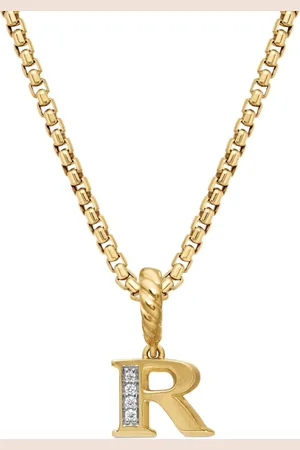 David Yurman 18kt yellow Pavé Initial pendant