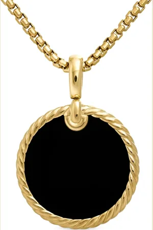 David Yurman 18kt yellow gold DY Elements Disc pendant (24mm)