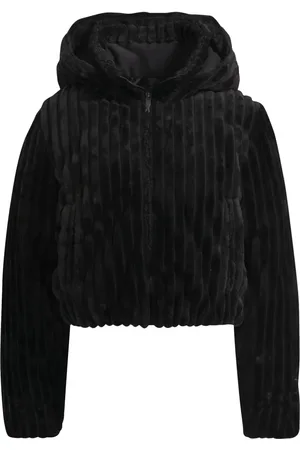 Reebok Ribbed-fleece puffer jacket