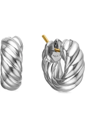 David Yurman Sterling Sculpted Cable hoop earrings (14.4mm)