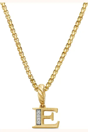 David Yurman 18kt yellow Pavé Initial pendant