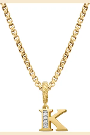 David Yurman 18kt yellow Pavé Initial pendant