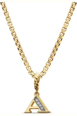 David Yurman 18kt yellow pavé initial pendant