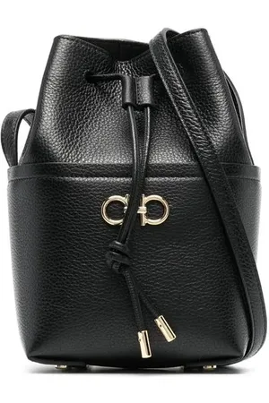 Salvatore Ferragamo Logo-plaque leather bucket bag