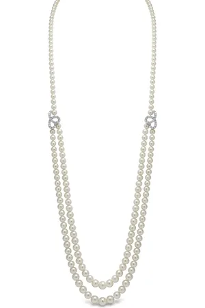 Yoko London 18K gold diamond and pearl necklace