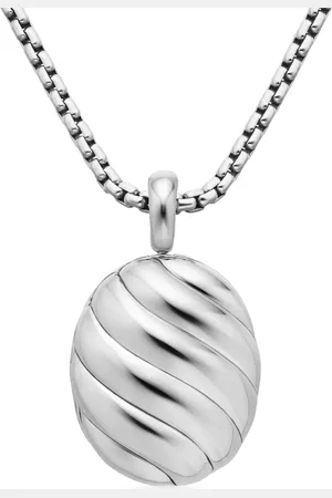 David Yurman Sterling Sculpted Cable locket (37mm)