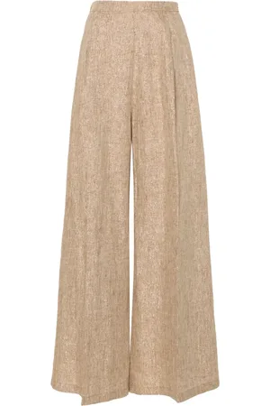 FORTE FORTE Lurex high-waist palazzo trousers