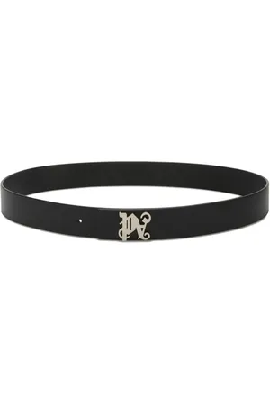 Palm Angels Monogram-appliqu� leather belt