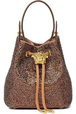 VERSACE Rhinestone-embellished bucket bag