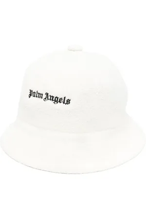 Palm Angels Logo-embroidered bouclé bucket hat